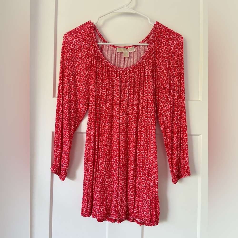 Michael Kors coral reef long sleeve top